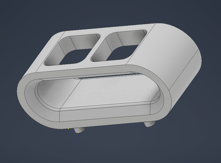 CAD model of a custom toothbrush holder